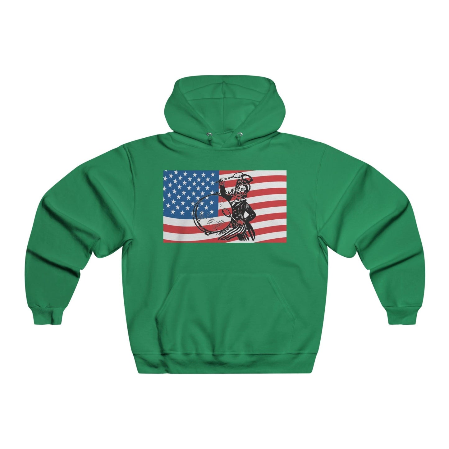 Uncle Sam Drummer on American Flag Men's NUBLEND® Hooded Sweatshirt - Lizard Vigilante