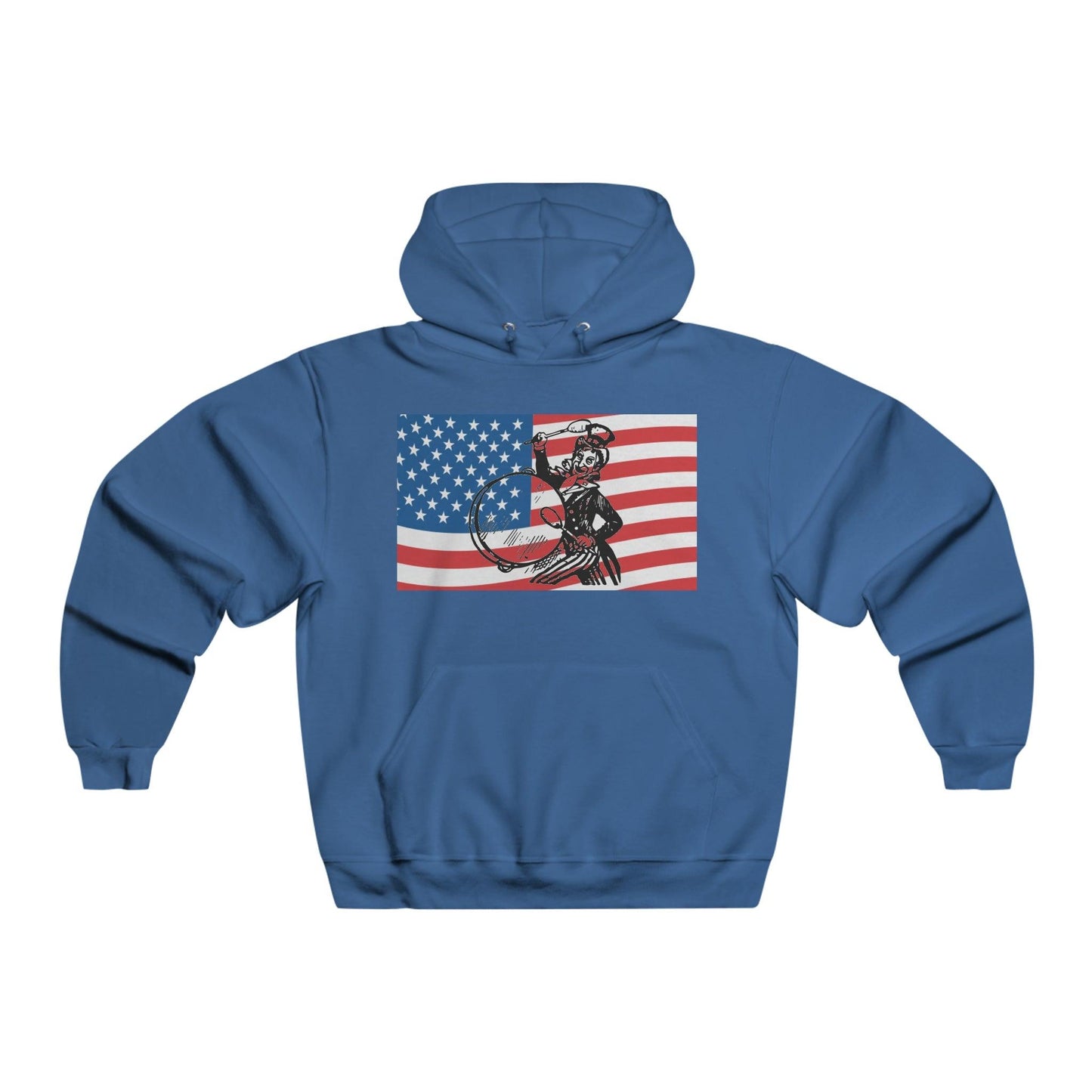 Uncle Sam Drummer on American Flag Men's NUBLEND® Hooded Sweatshirt - Lizard Vigilante