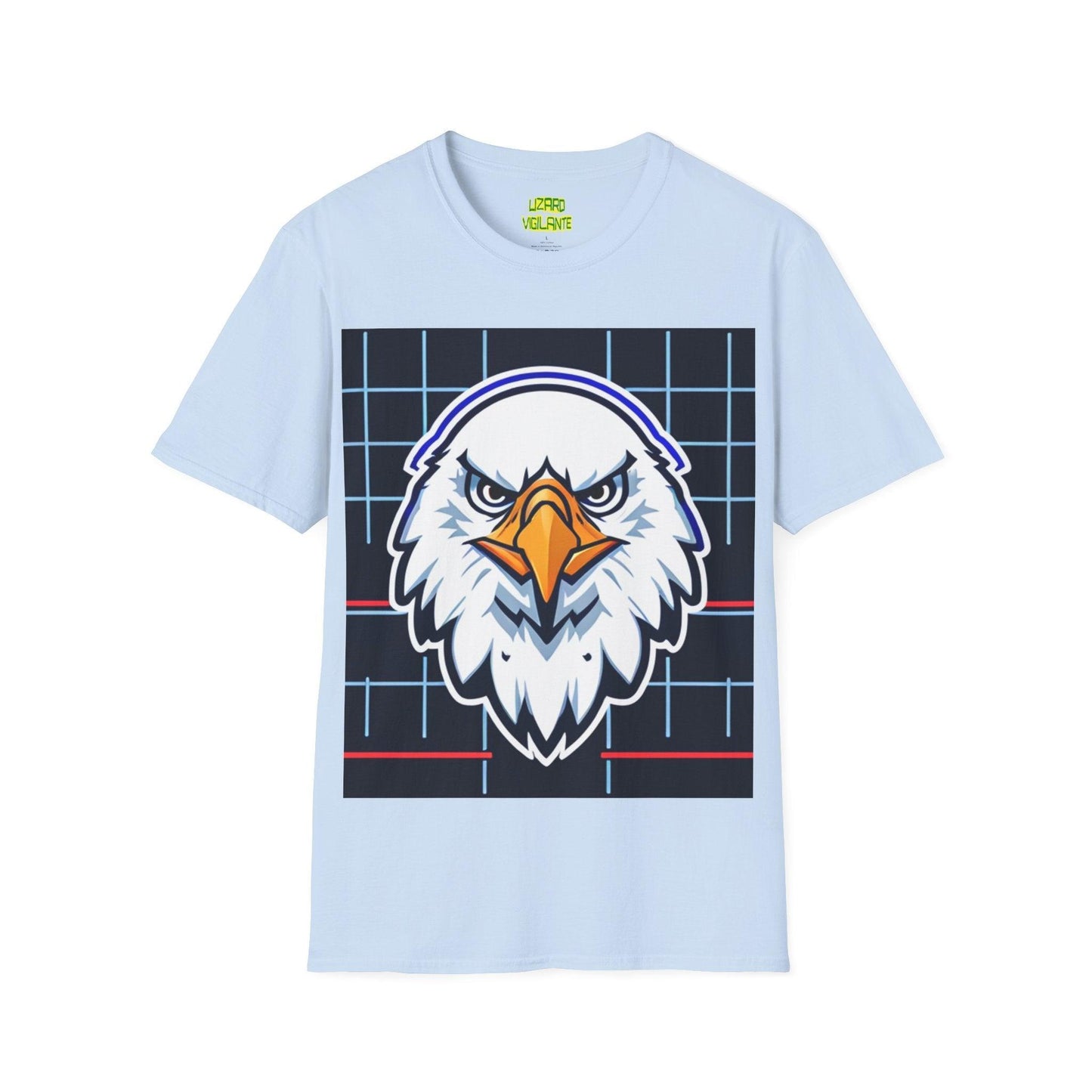 Bald Eagle Grid Graphic Unisex Softstyle T-Shirt - Lizard Vigilante