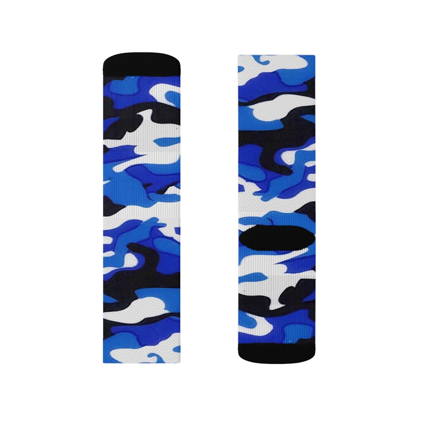 Blue Black White Grey Camo Sublimation Socks - Lizard Vigilante