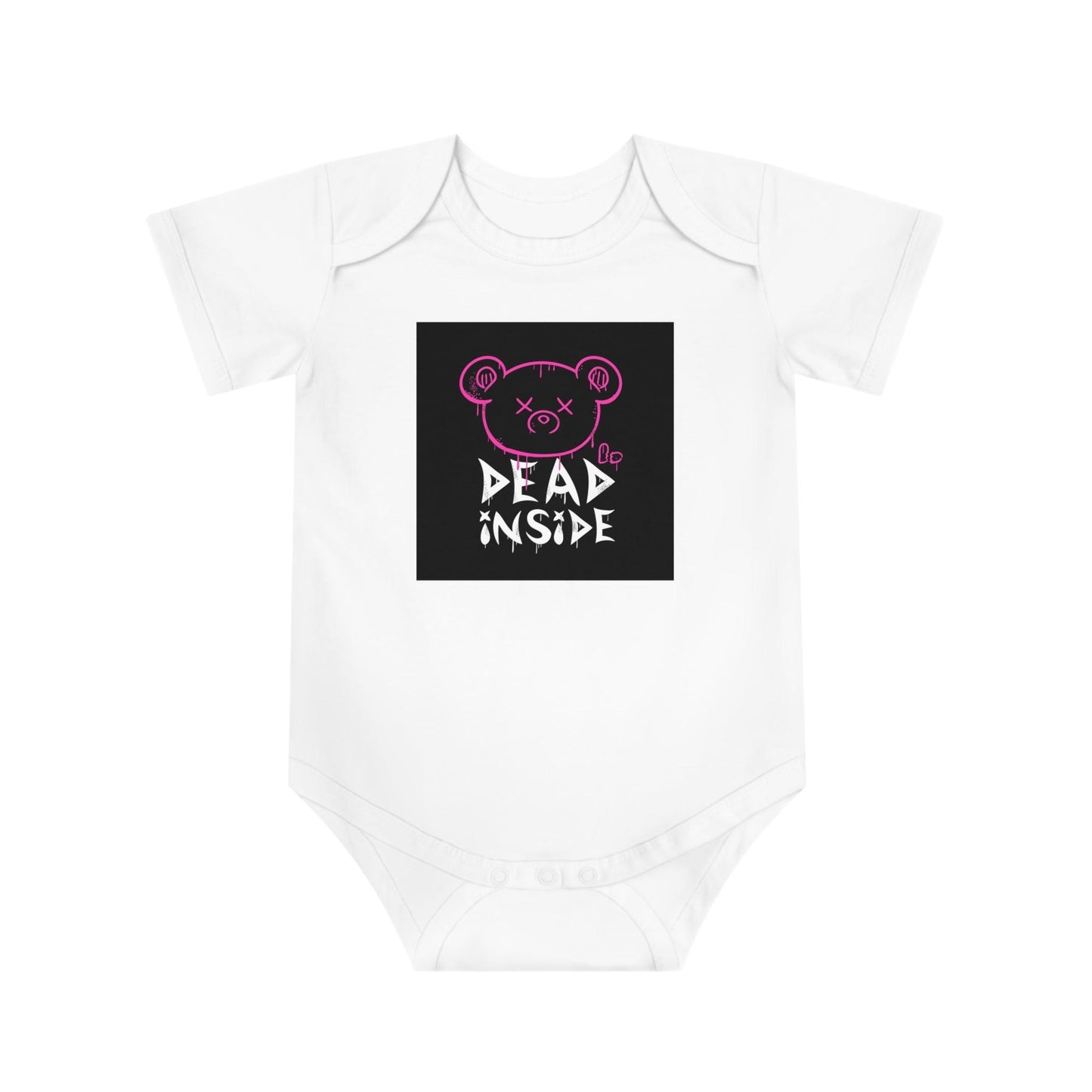 Dead Inside Teddy Bear Baby Short Sleeve Bodysuit - Premium Kids clothes from Printify - Just $59.99! Shop now at Lizard Vigilante