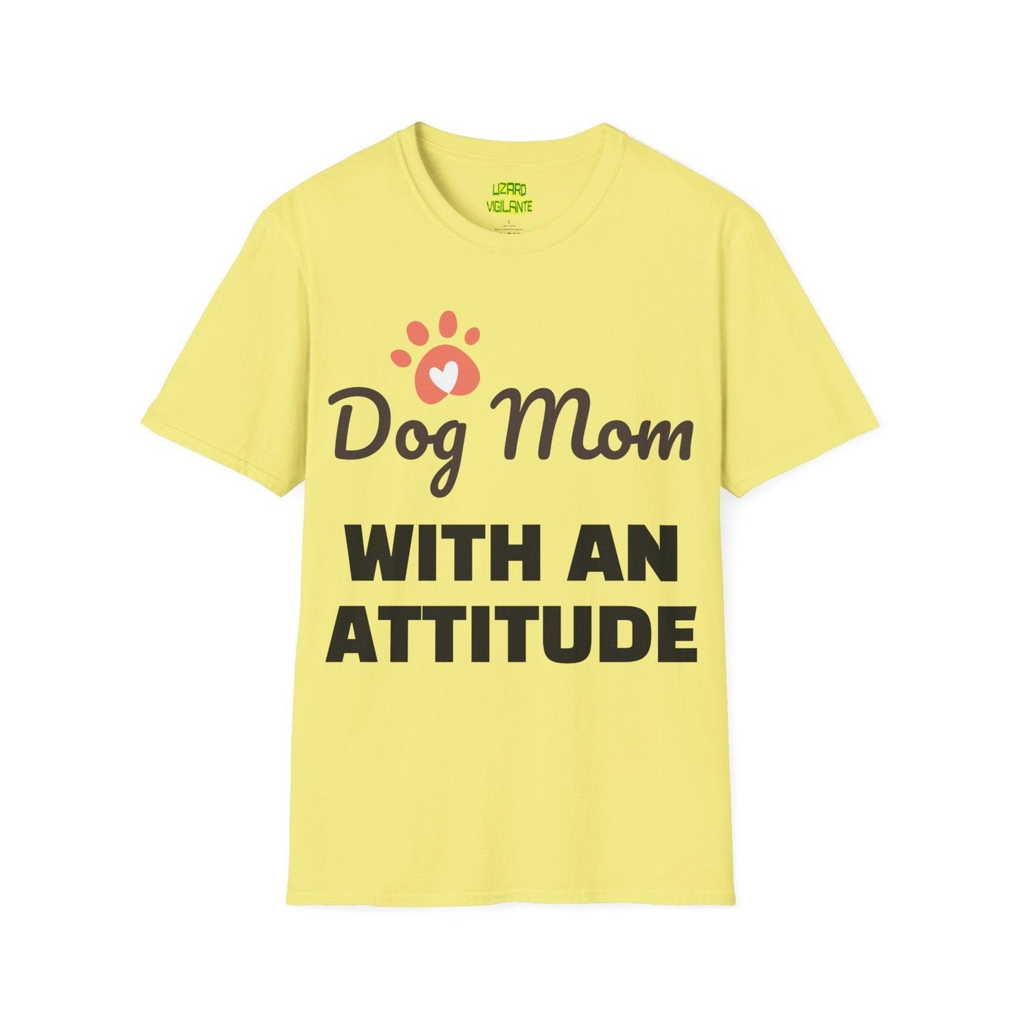 Dog Mom WITH AN ATTITUDE Unisex Softstyle T-Shirt - Lizard Vigilante