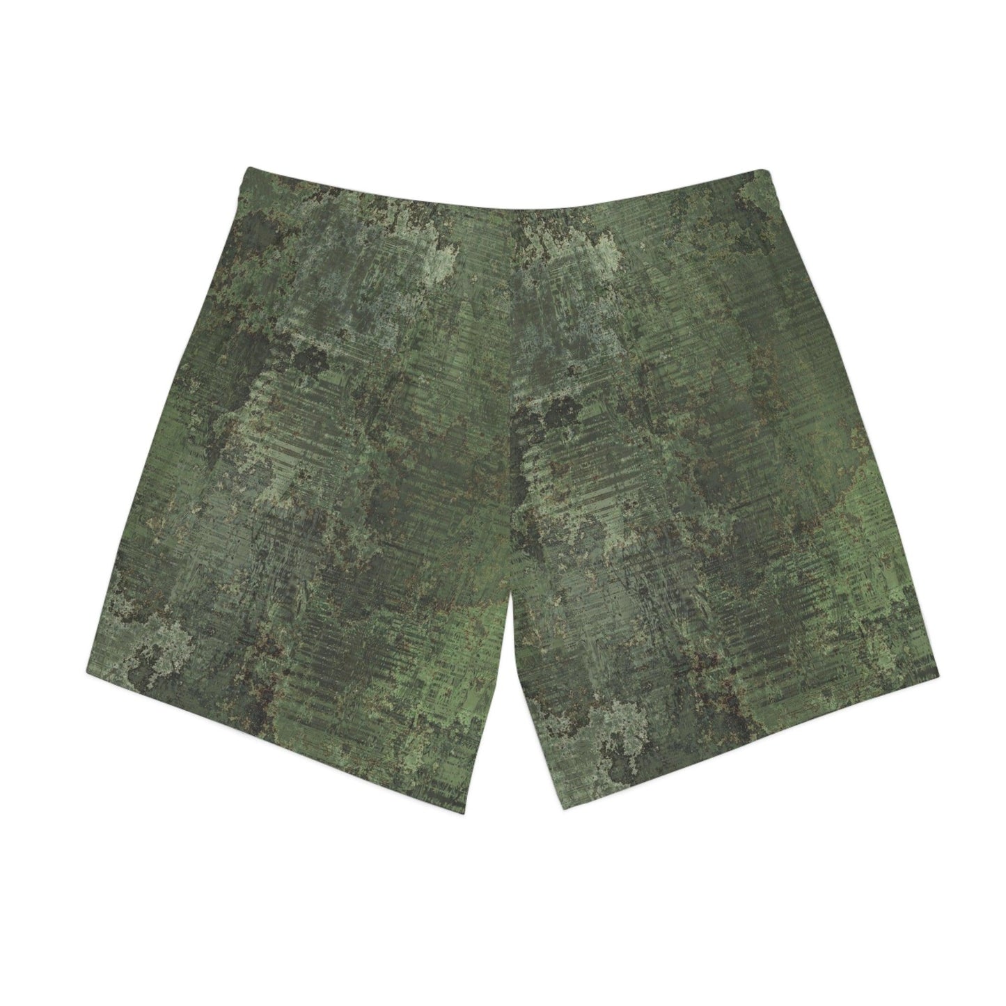 Dirty Green Camo Army Men's Elastic Beach Shorts - Lizard Vigilante