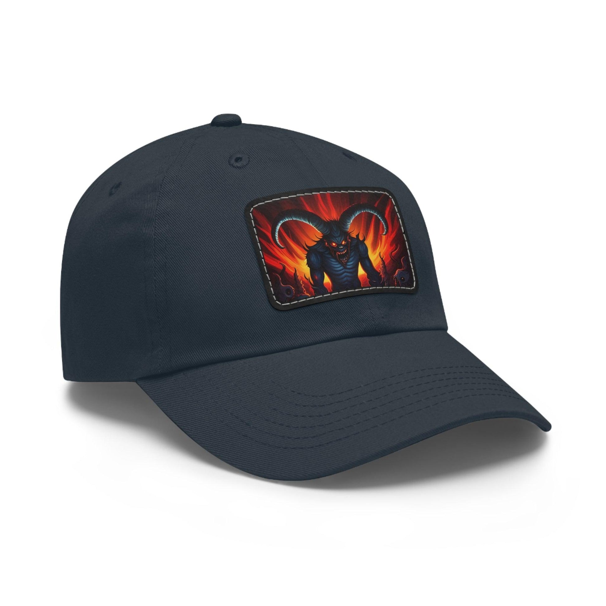 Horny Devil Dad Hat with Leather Patch (Rectangle) - Lizard Vigilante