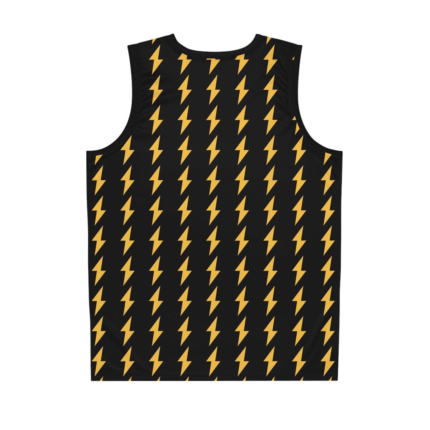 Lightning Bolt on Black Basketball Jersey - Lizard Vigilante