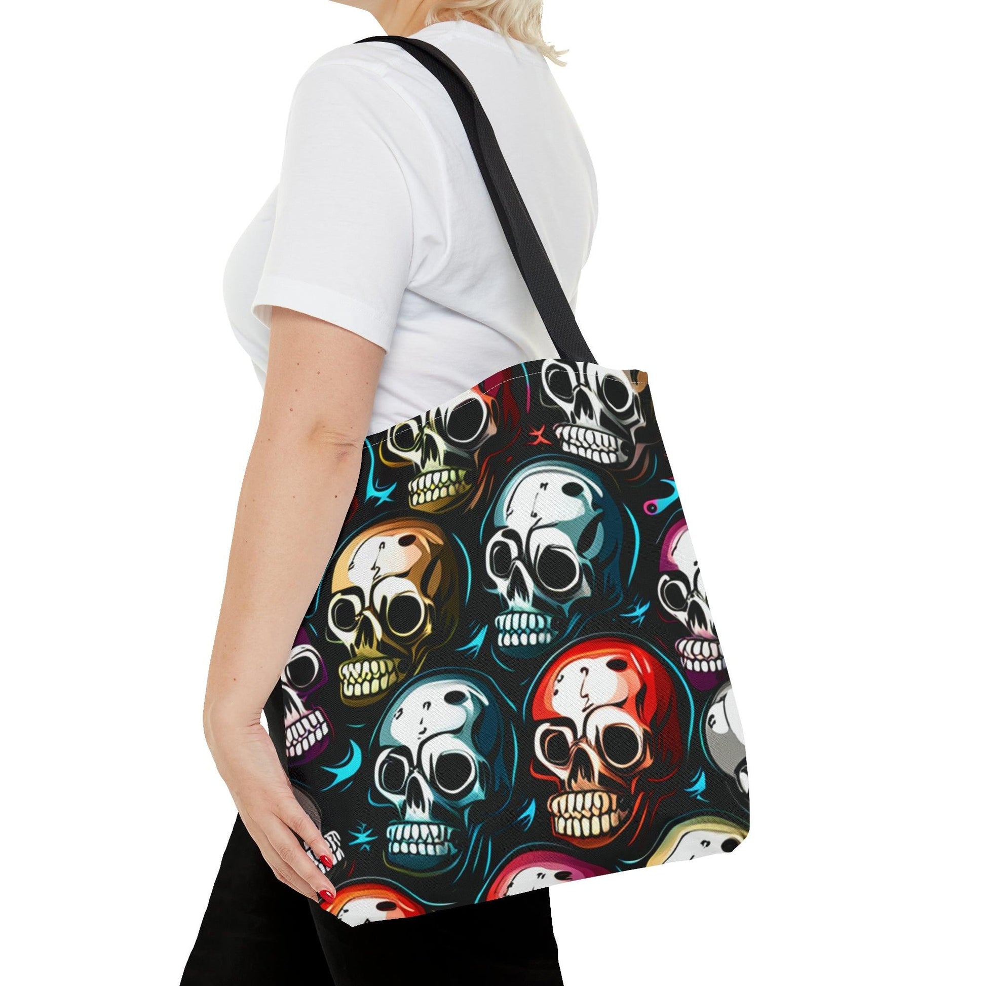 Death Metal Skulls Tote Bag (AOP) - Lizard Vigilante