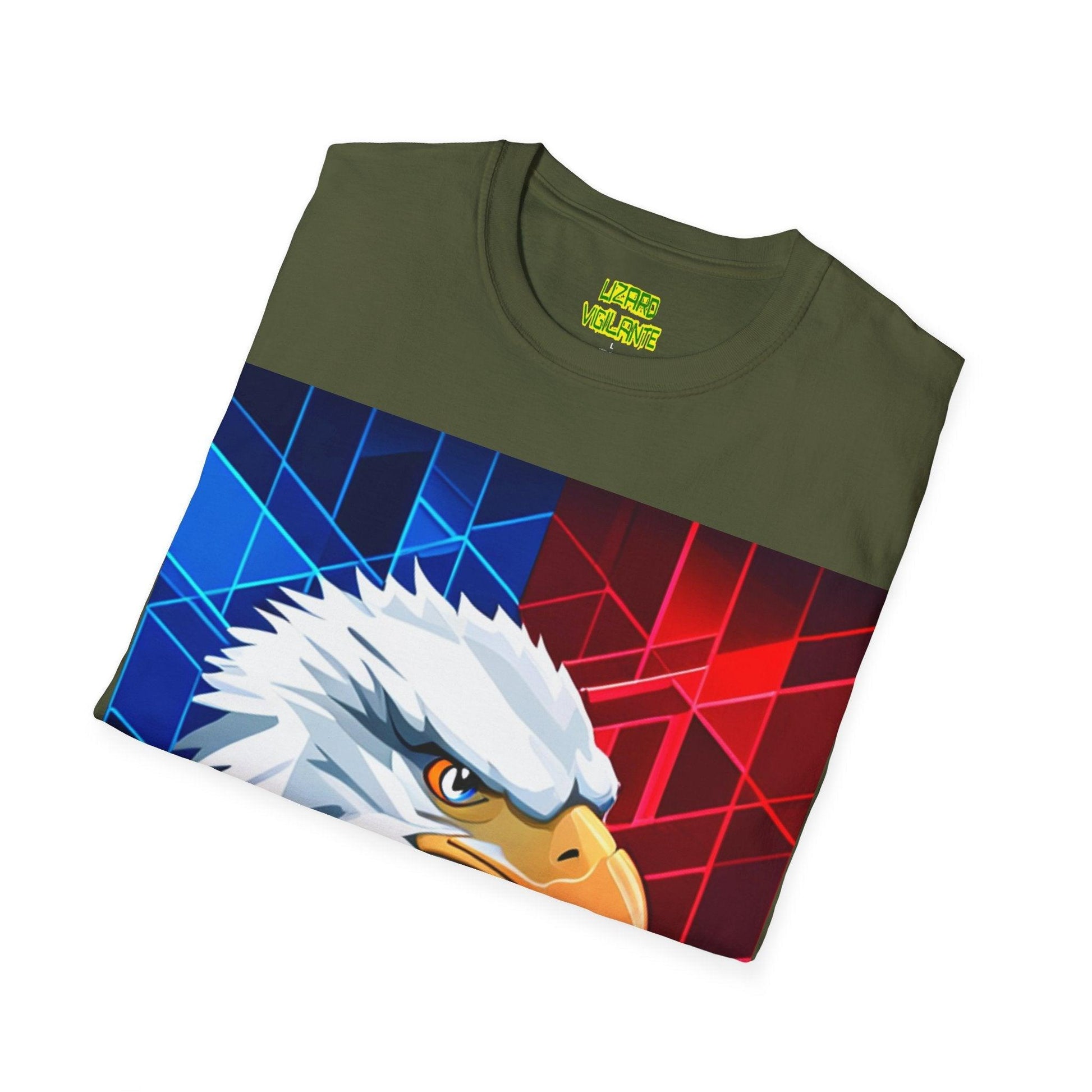 Geometric Eagle Bird Unisex Softstyle T-Shirt - Lizard Vigilante