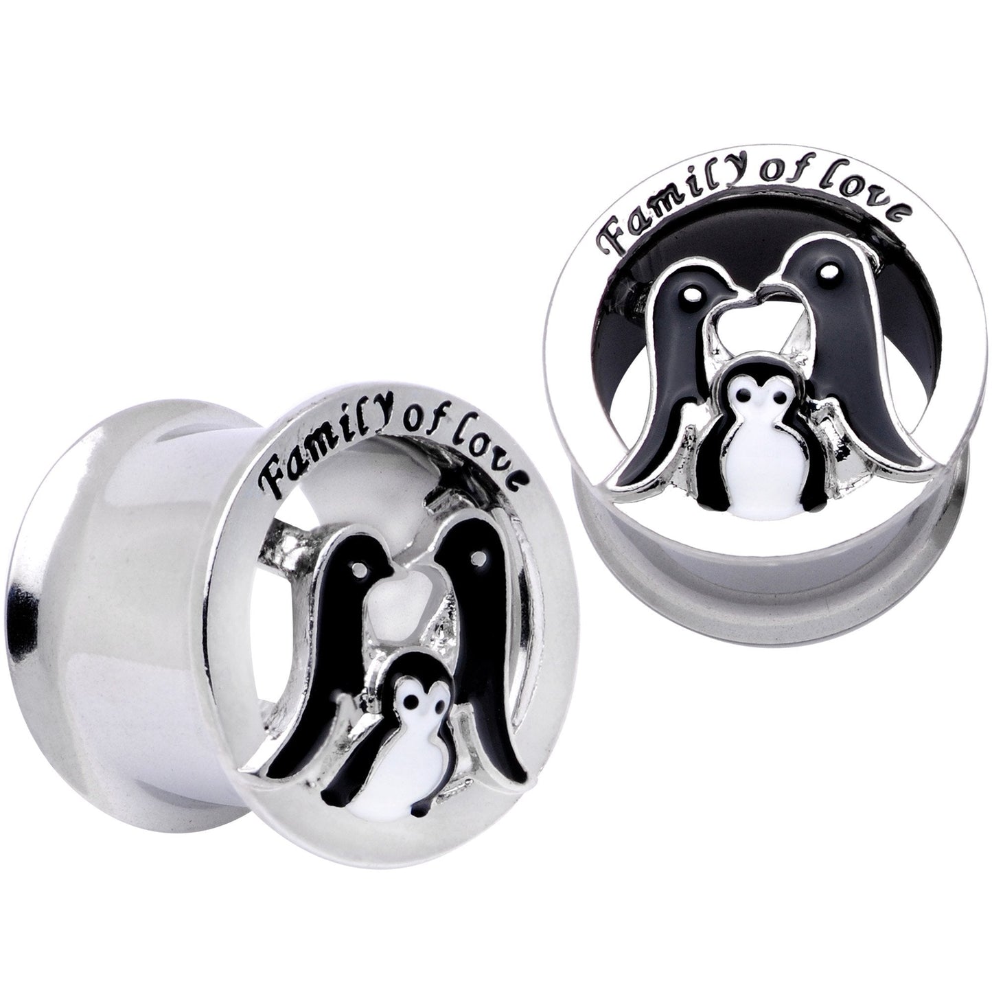 Family of Love Penguin Double Flare Tunnel Plug Set 6mm to 14mm