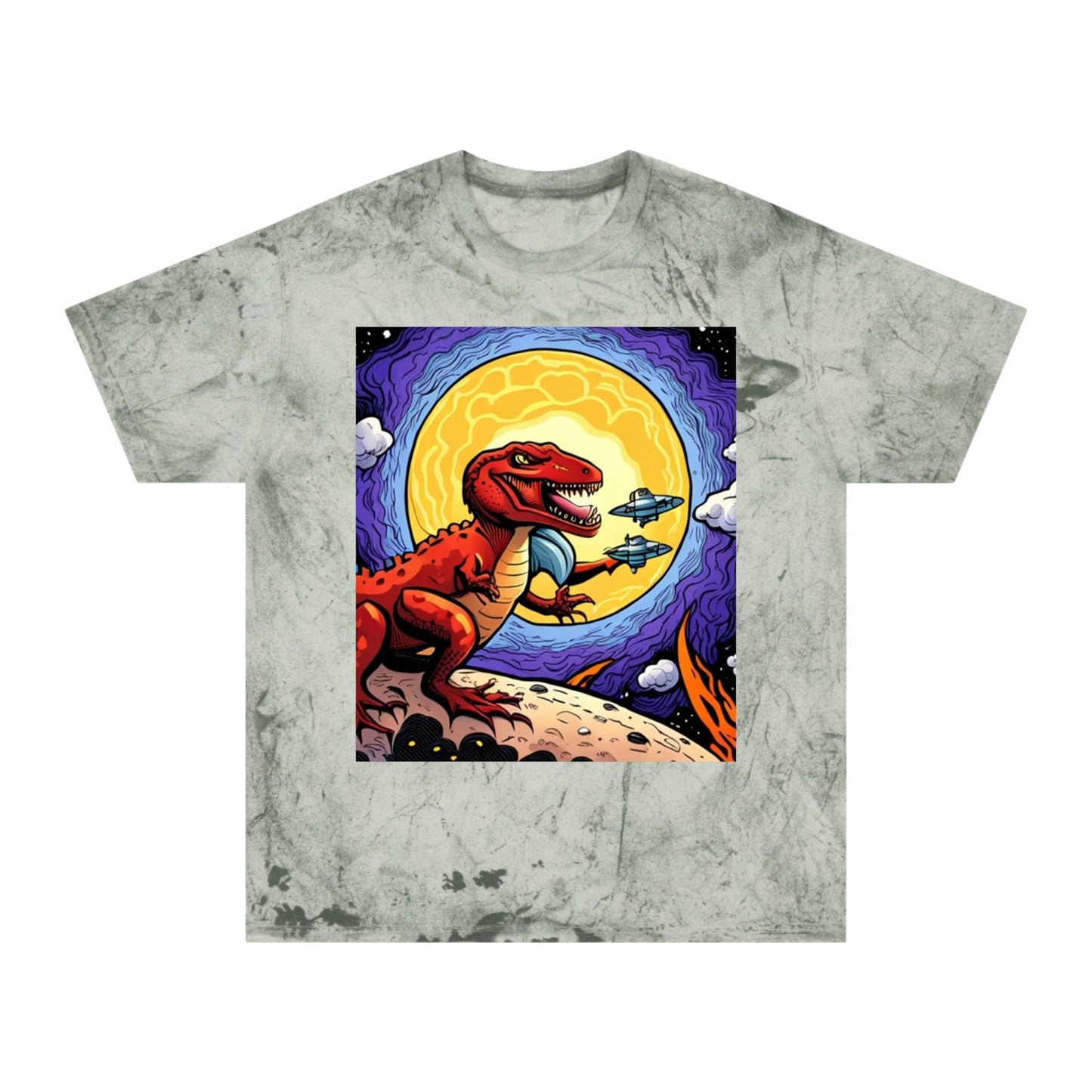 Space Lizard Vigilante Unisex Color Blast T-Shirt Dinosaur Tee - Lizard Vigilante