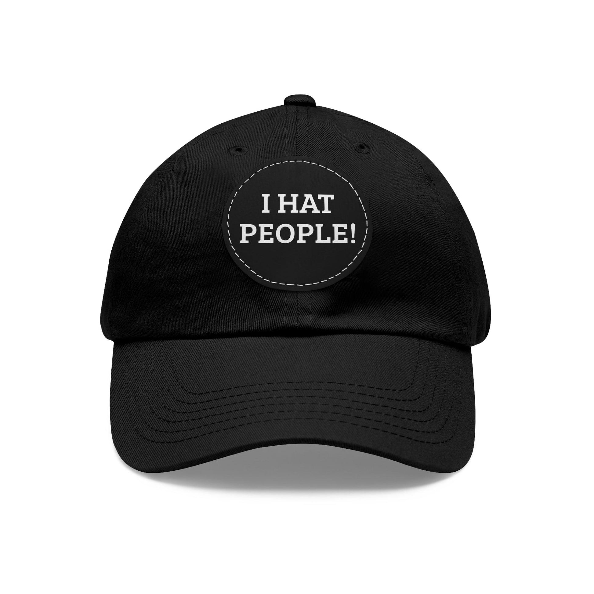 I HAT PEOPLE! Dad Hat with Leather Patch (Round) - Lizard Vigilante