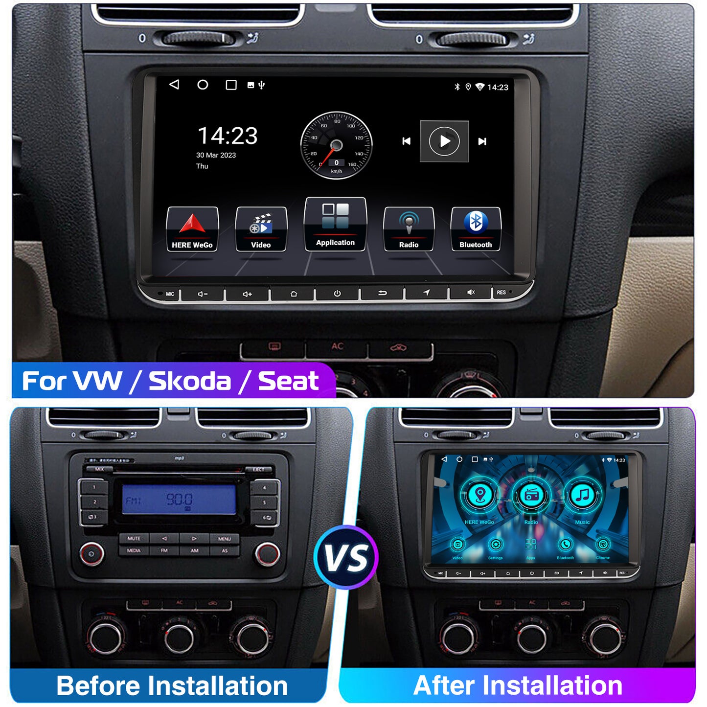 Road Riot 9-Inch Android Car Stereo – Wireless CarPlay Rock-Nav System