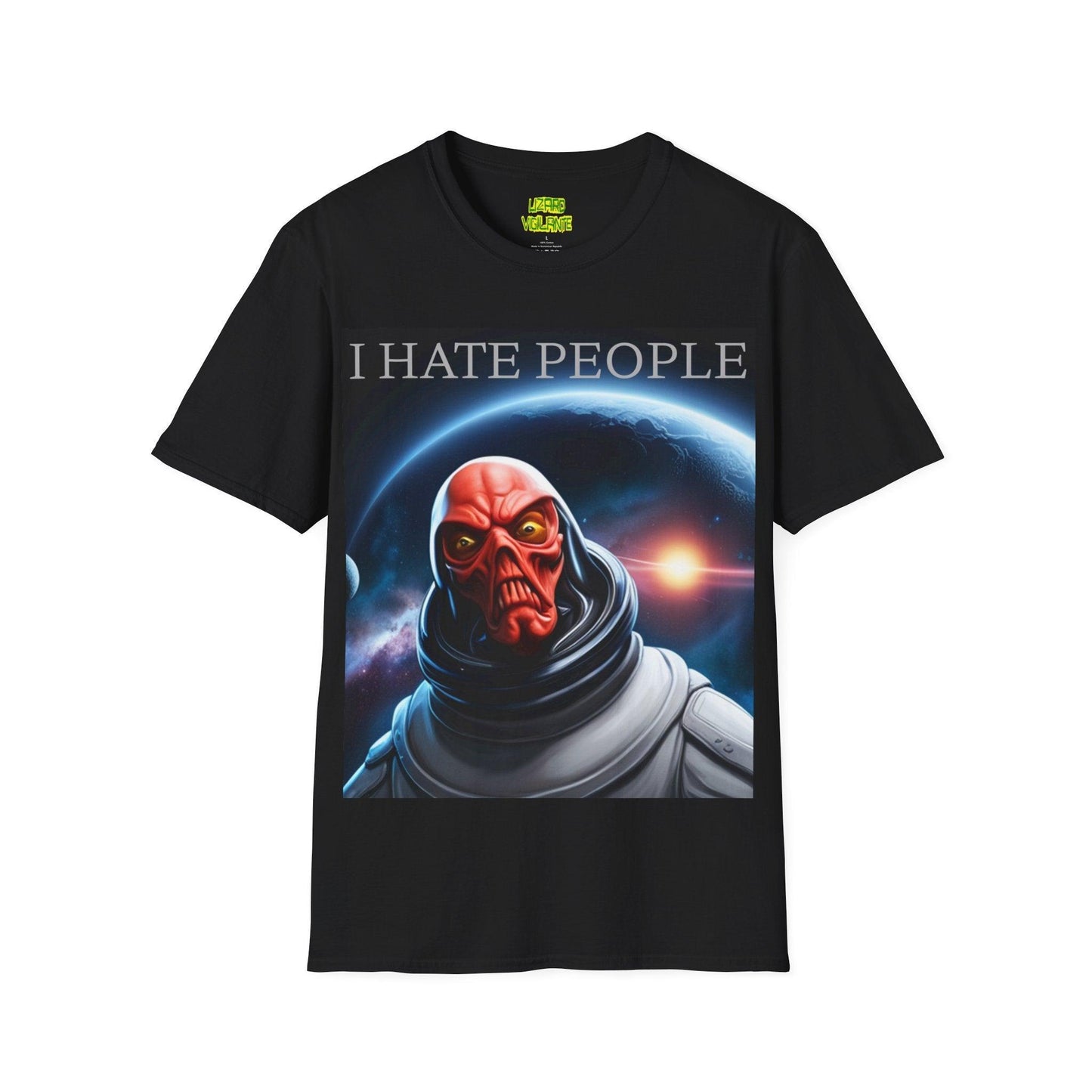 I Hate People Alien Unisex Softstyle T-Shirt - Lizard Vigilante