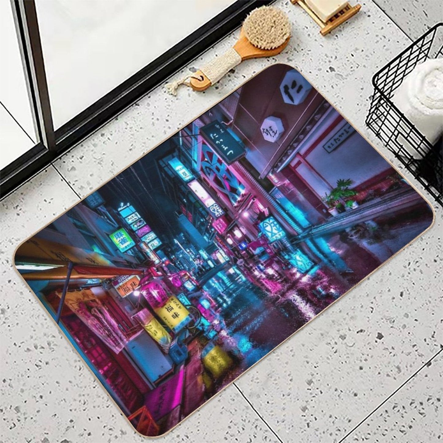 Tokyo at Night - Shimbashi  Multi-Purpose Bath Mat