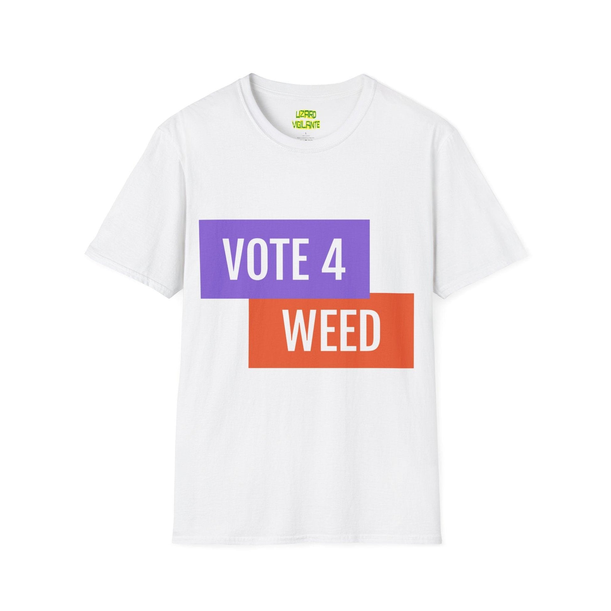 VOTE 4 WEED Unisex Softstyle T-Shirt / Pot Tee - Lizard Vigilante