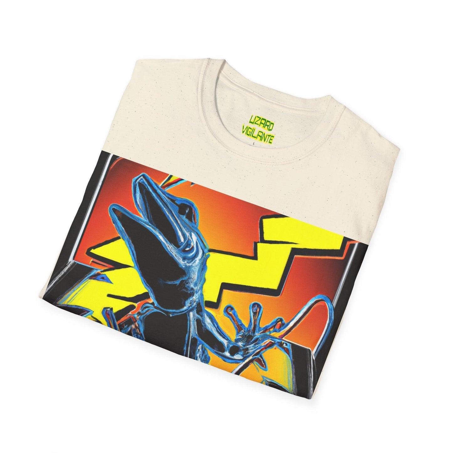 Lizard Lightning Graphical Unisex Softstyle T-Shirt - Lizard Vigilante