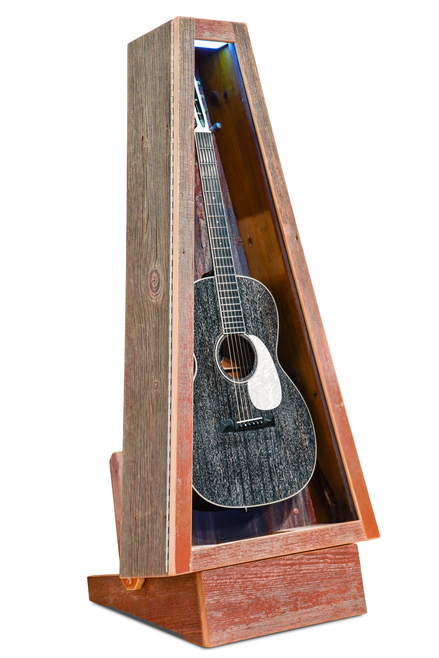 ClimaStand Triangle Humidor with Base - Reclaimed Barnwood (Red)