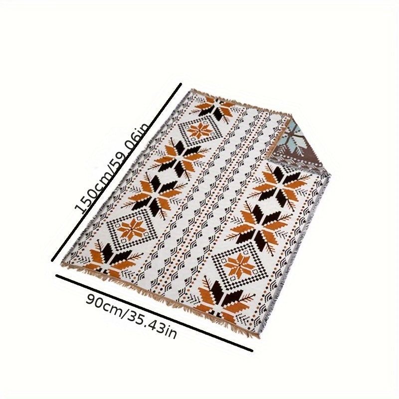 1pc 35.43inch *59.06inch Bohemian Carpet Picnic Mat, Outdoor Mat Camping Supplies, Picnic Cloth & Sofa Blanket, Moisture-proof Mat Ethnic Style Household Goods
