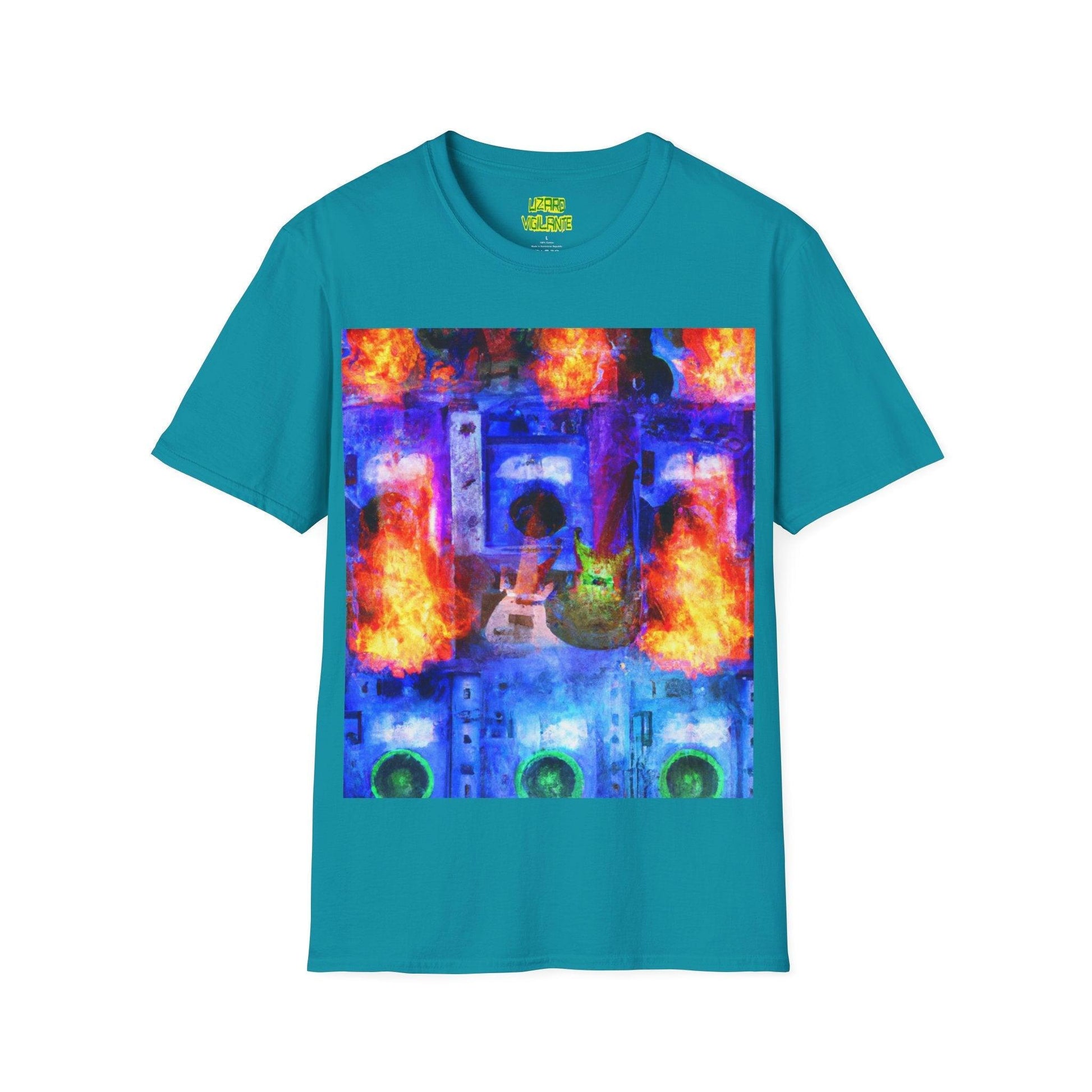 Rock Flame Unisex Softstyle T-Shirt - Lizard Vigilante