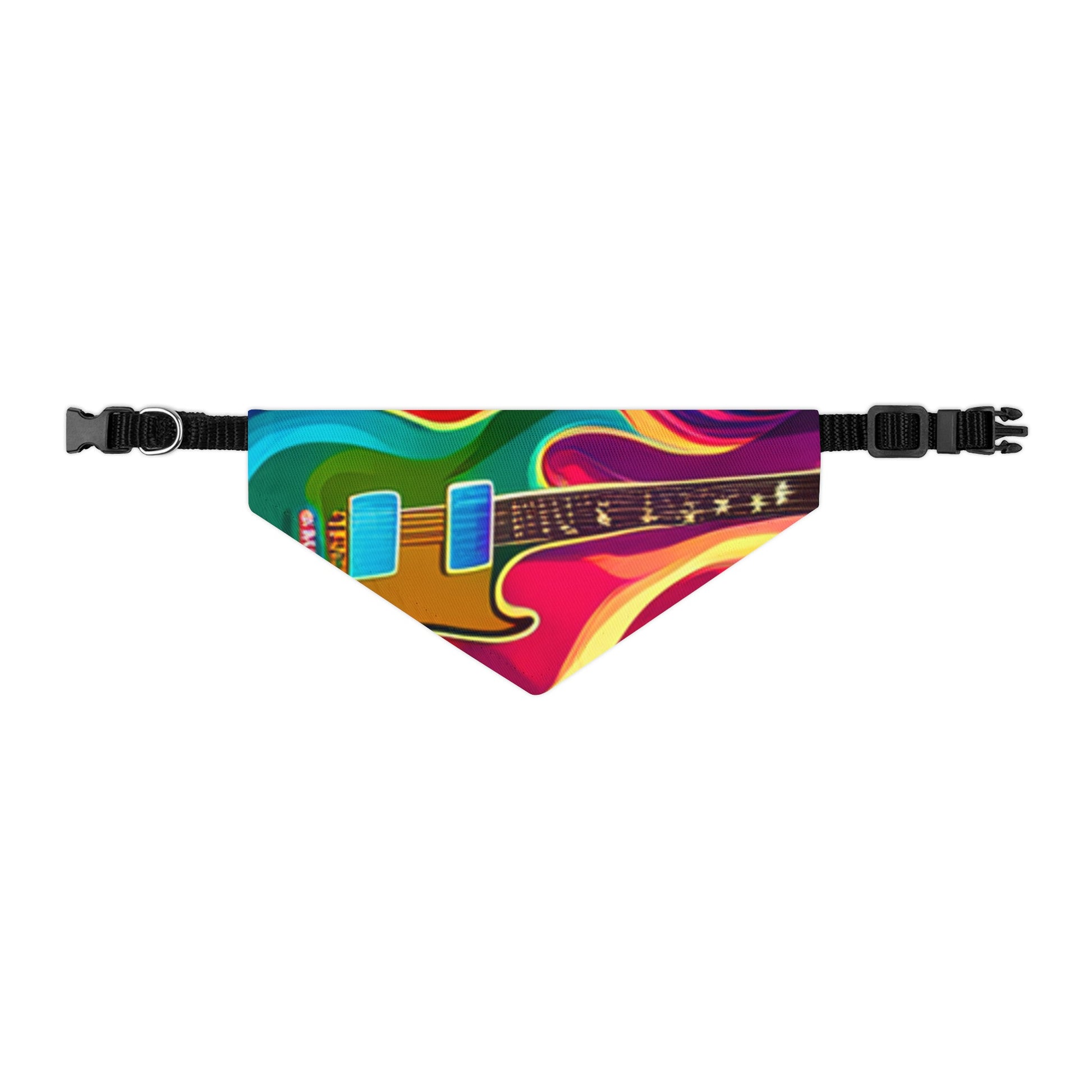 Psychedelic Electric Guitar Pet Bandana Collar - Lizard Vigilante