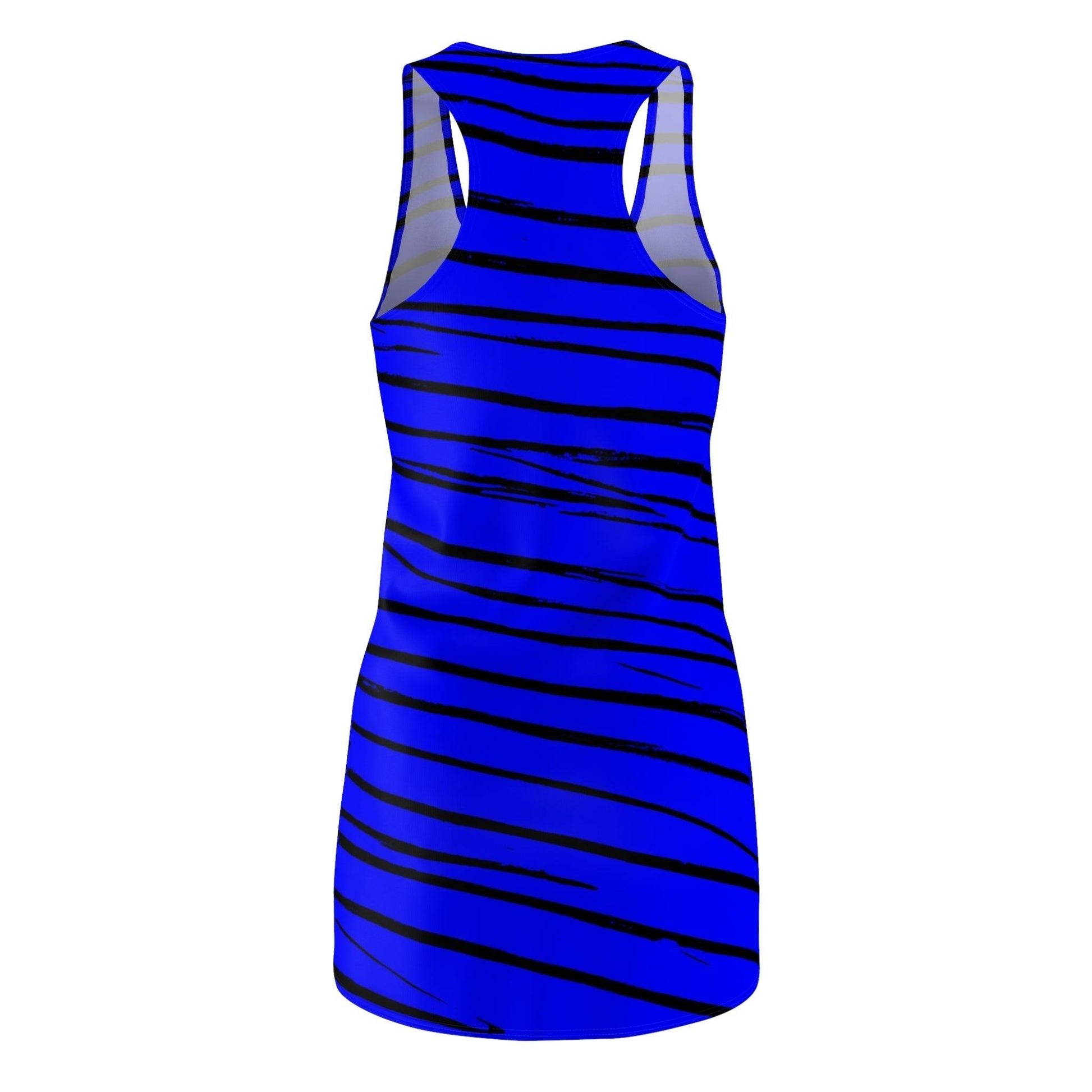 Black & Blue Strips Women's Cut & Sew Racerback Dress - Lizard Vigilante