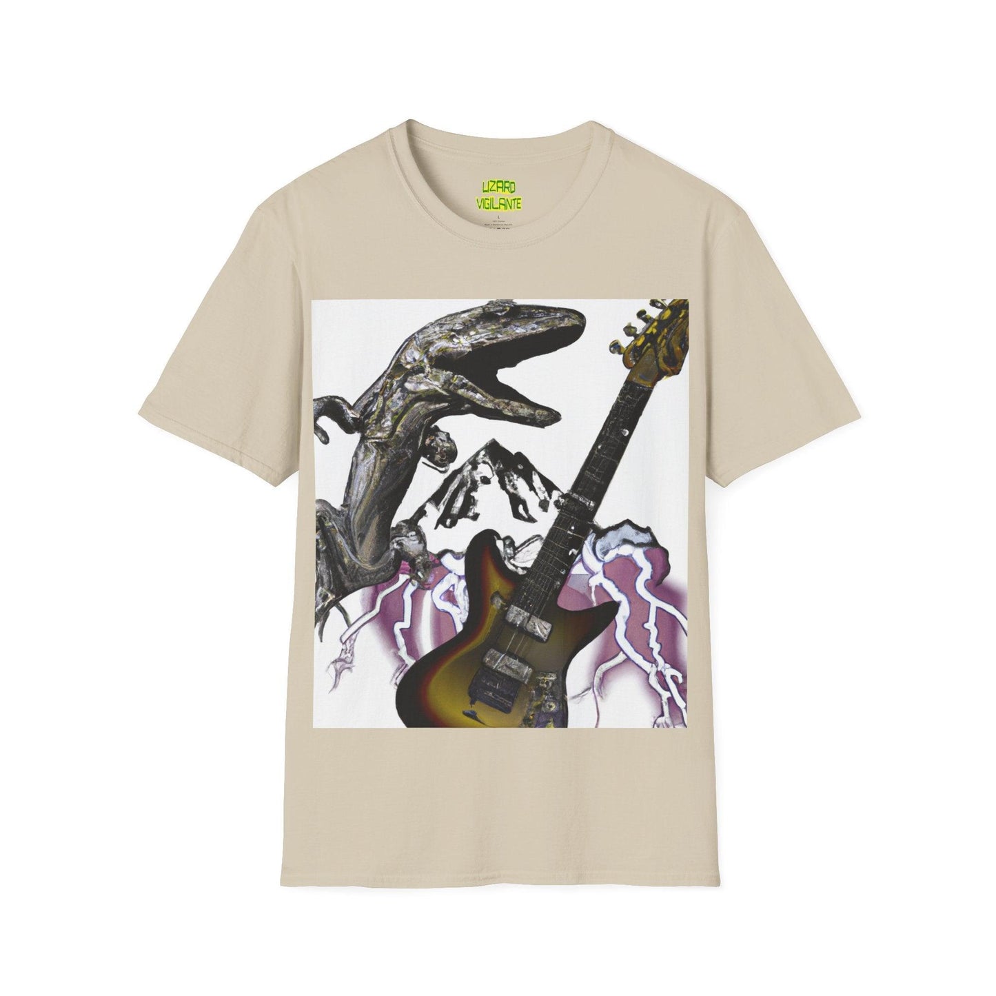 Lizard Vigilante Over Revolver Unisex Softstyle T-Shirt - Lizard Vigilante