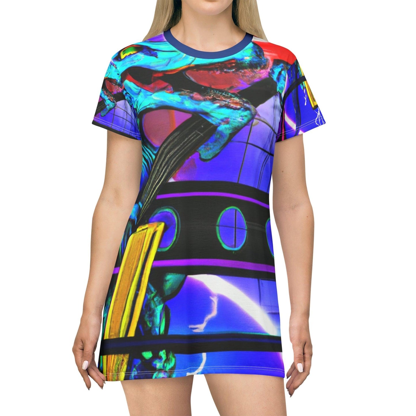 Lizard Vigilante Lightning T-Shirt Dress - Lizard Vigilante