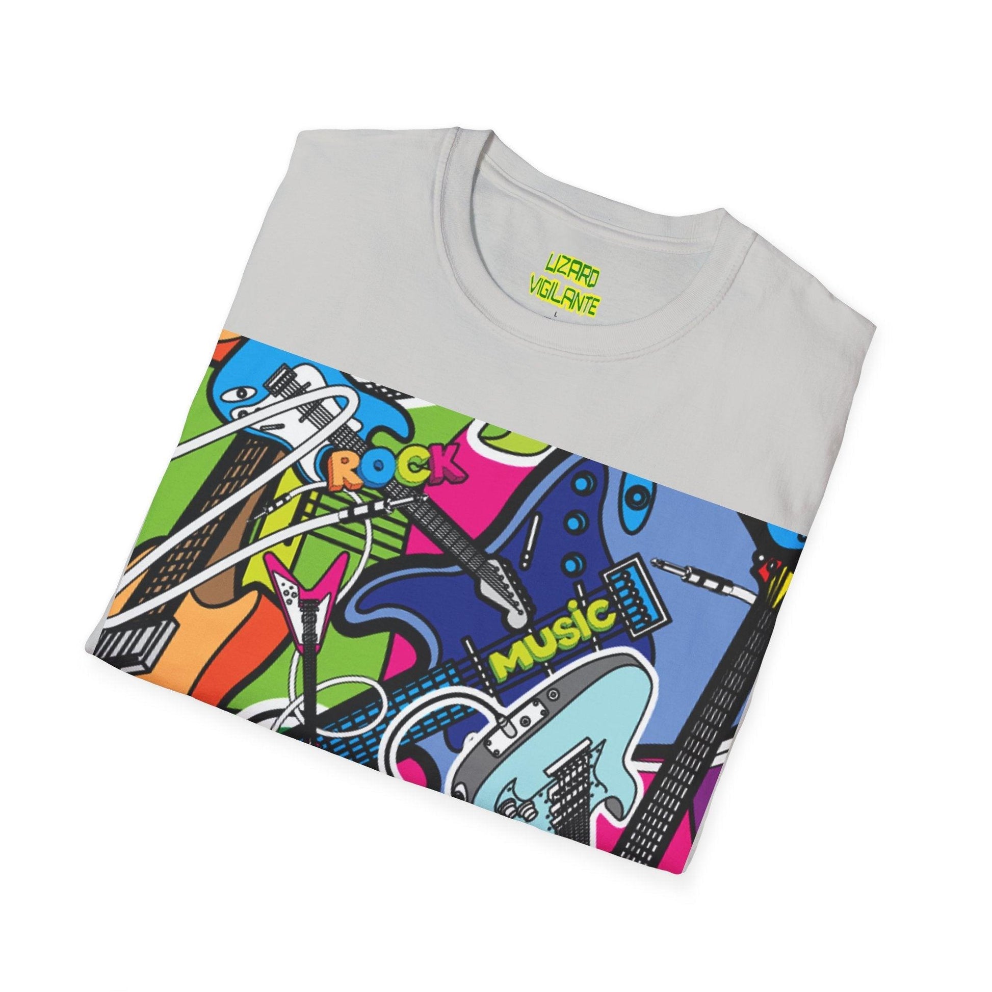 Rock Guitars Collage' Unisex Softstyle T-Shirt - Lizard Vigilante