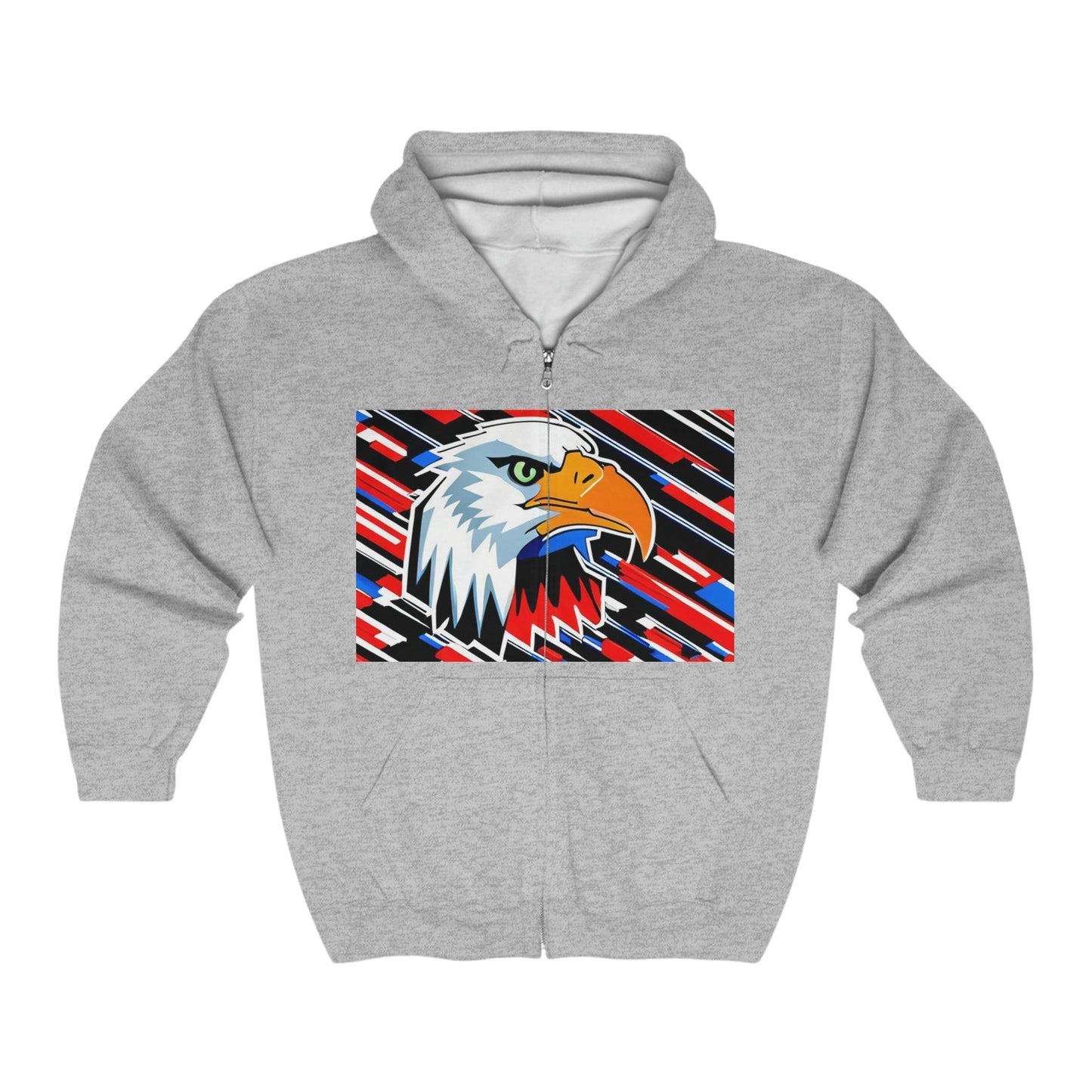 Bald Eagle Graphic Unisex Heavy Blend™ Full Zip Hooded Sweatshirt - Lizard Vigilante