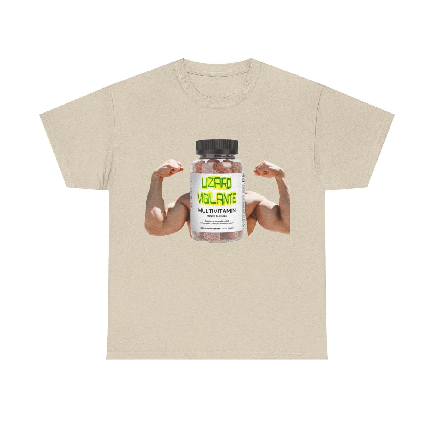 Lizard Vigilante MultiVitamins Muscle Man Unisex Heavy Cotton Tee - Lizard Vigilante