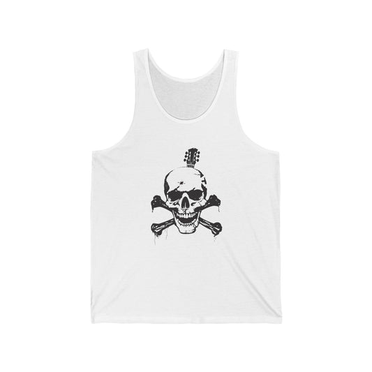 Guitar Skull Cross Bones Unisex Jersey Tank - Lizard Vigilante