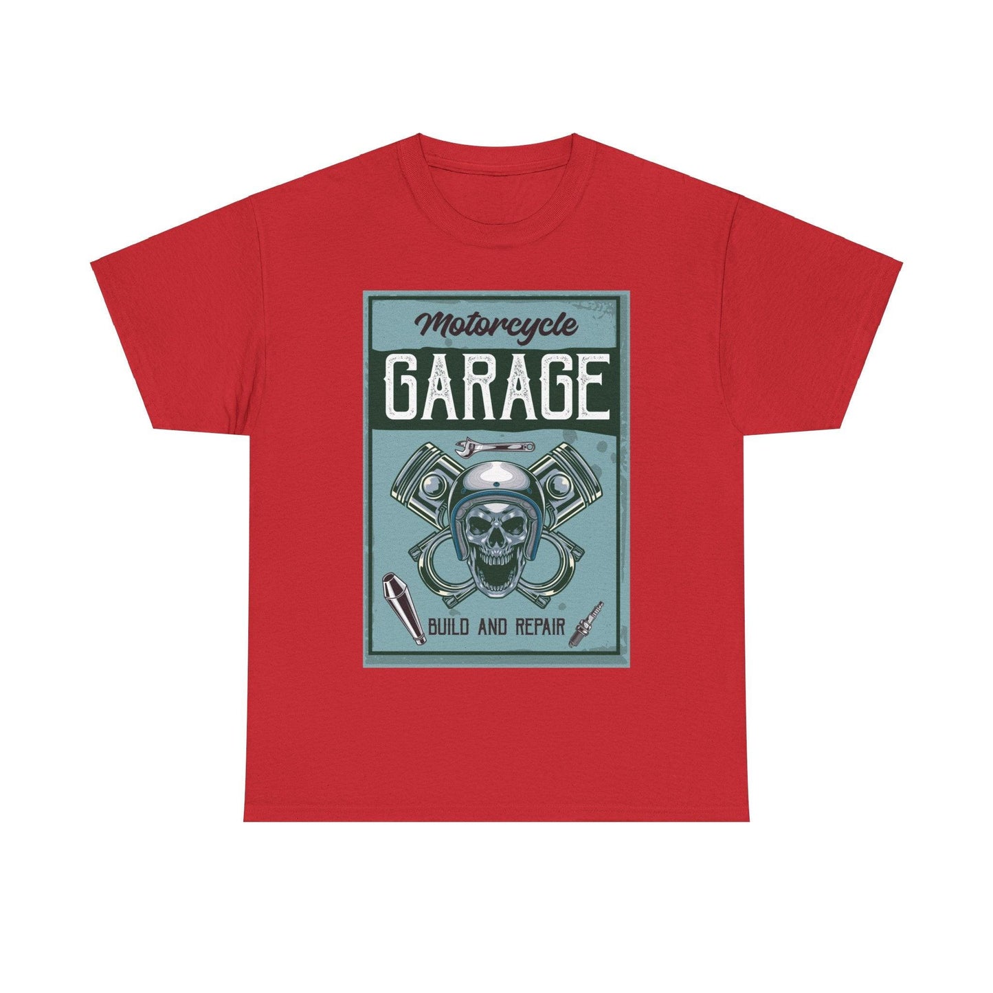 Motorcycle Garage Unisex Heavy Cotton Tee - Lizard Vigilante