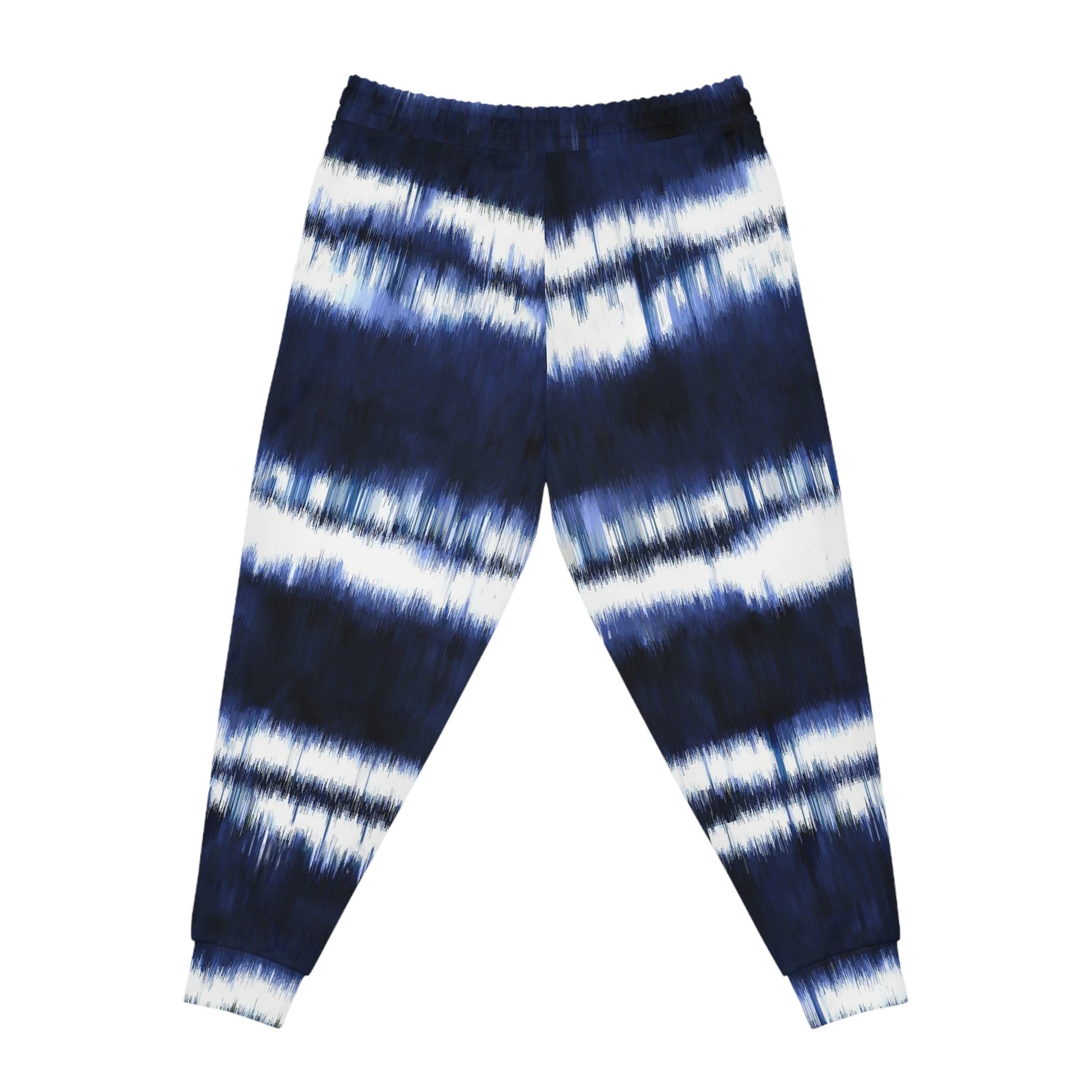 White Lines on Blue Athletic Joggers (AOP) - Lizard Vigilante