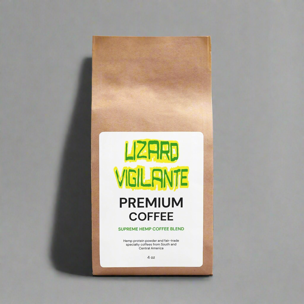 Lizard Vigilante Premium Hemp Coffee Blend - Medium Roast 4oz -Subscription Plan Available at Discount! - Premium Food & Beverages from Lizard Vigilante - Just $15.99! Shop now at Lizard Vigilante