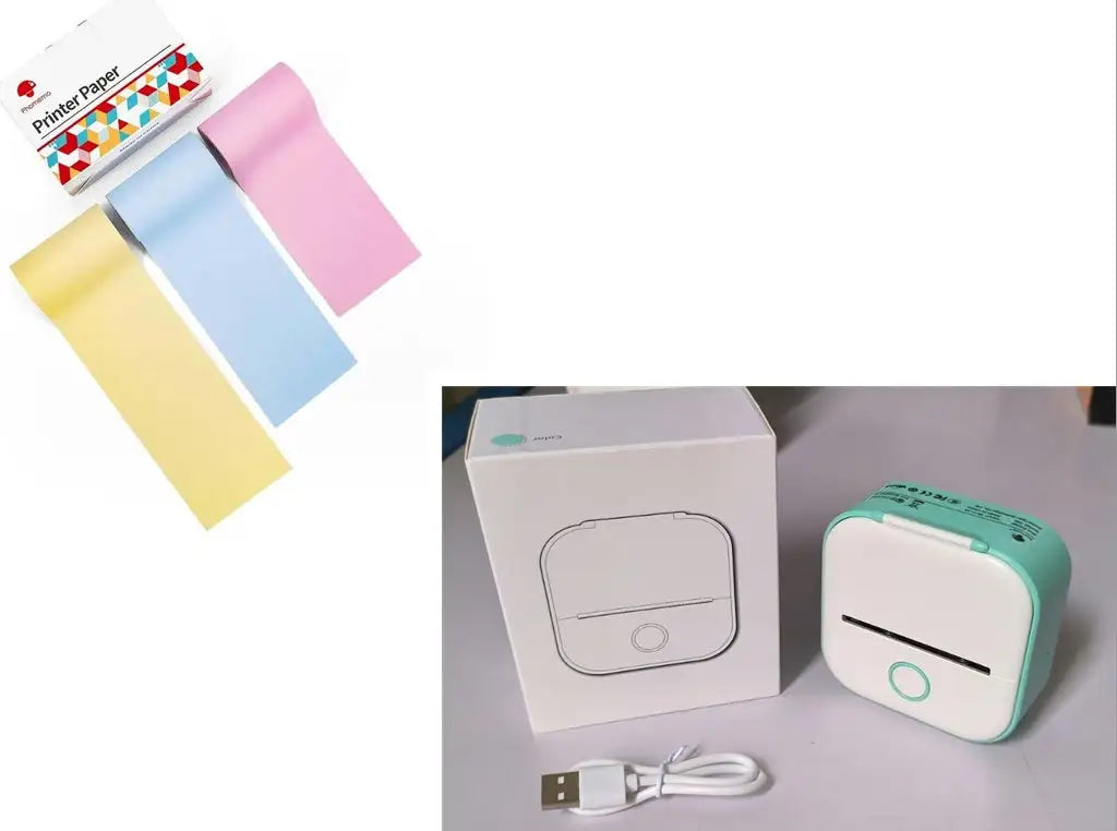 Portable Mini Printer for Students and Hobbyists, Bluetooth Thermal Label Printer
