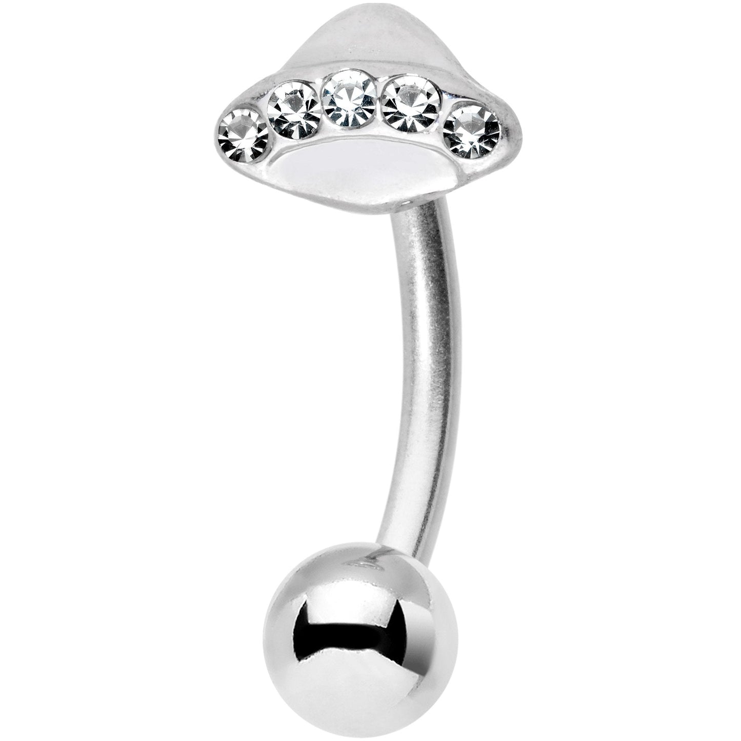 16G 5/16 Alien Spacecraft UFO Curved Eyebrow Ring