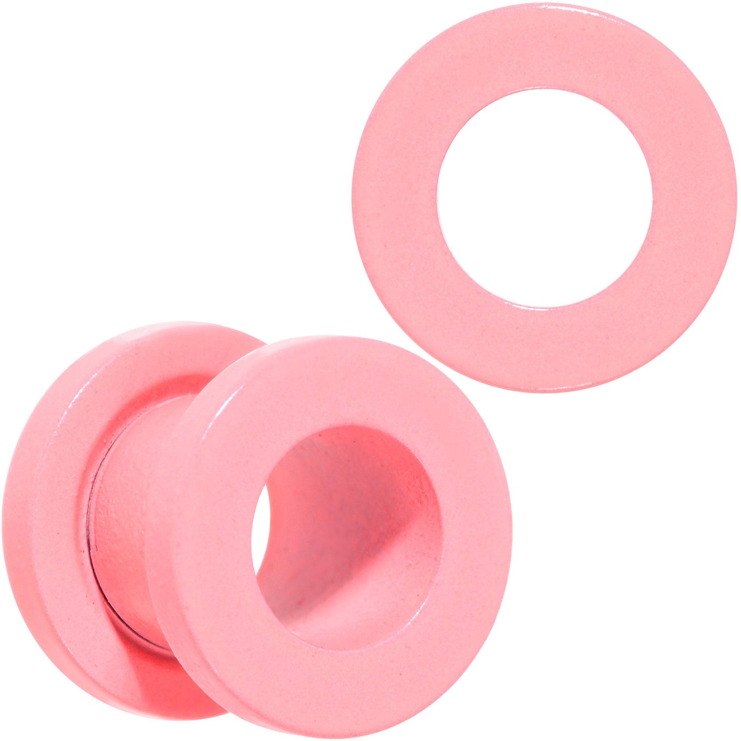 Sweet Pastel Pink Screw Fit Tunnel Plug Set 16G to 19mm