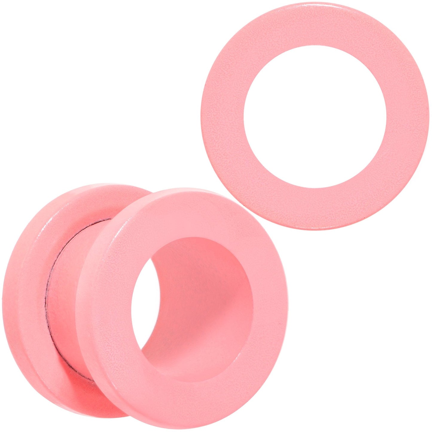 Sweet Pastel Pink Screw Fit Tunnel Plug Set 16G to 19mm