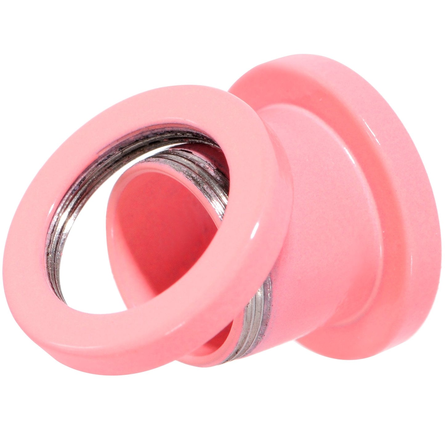 Sweet Pastel Pink Screw Fit Tunnel Plug Set 16G to 19mm