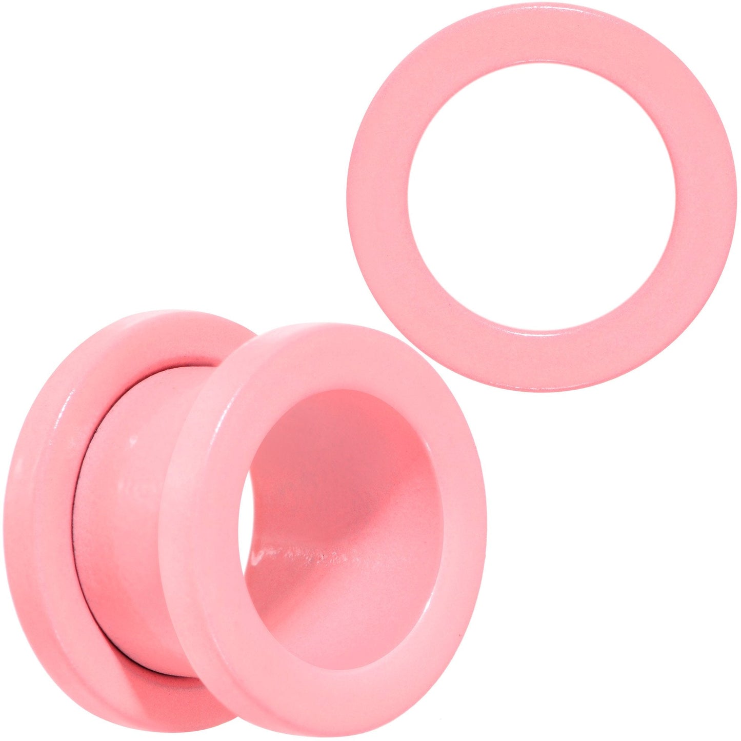 Sweet Pastel Pink Screw Fit Tunnel Plug Set 16G to 19mm