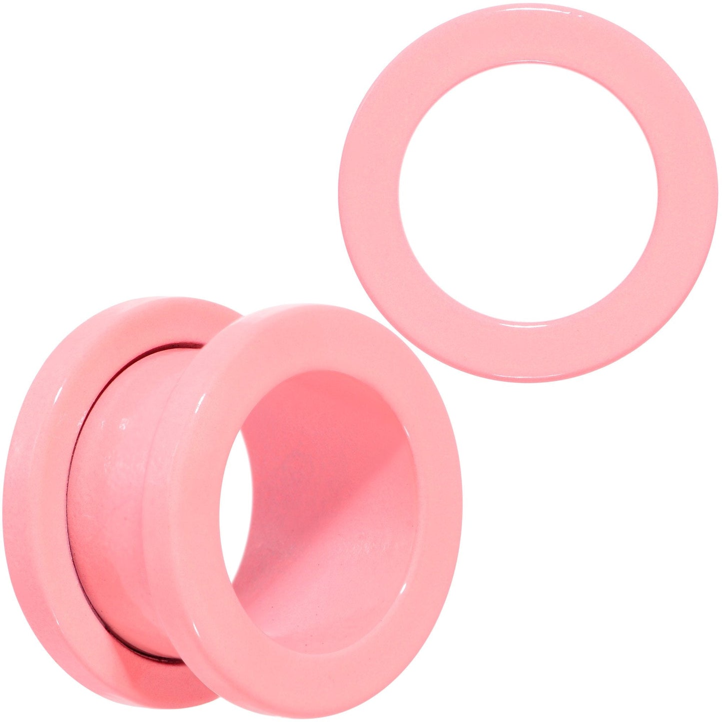 Sweet Pastel Pink Screw Fit Tunnel Plug Set 16G to 19mm
