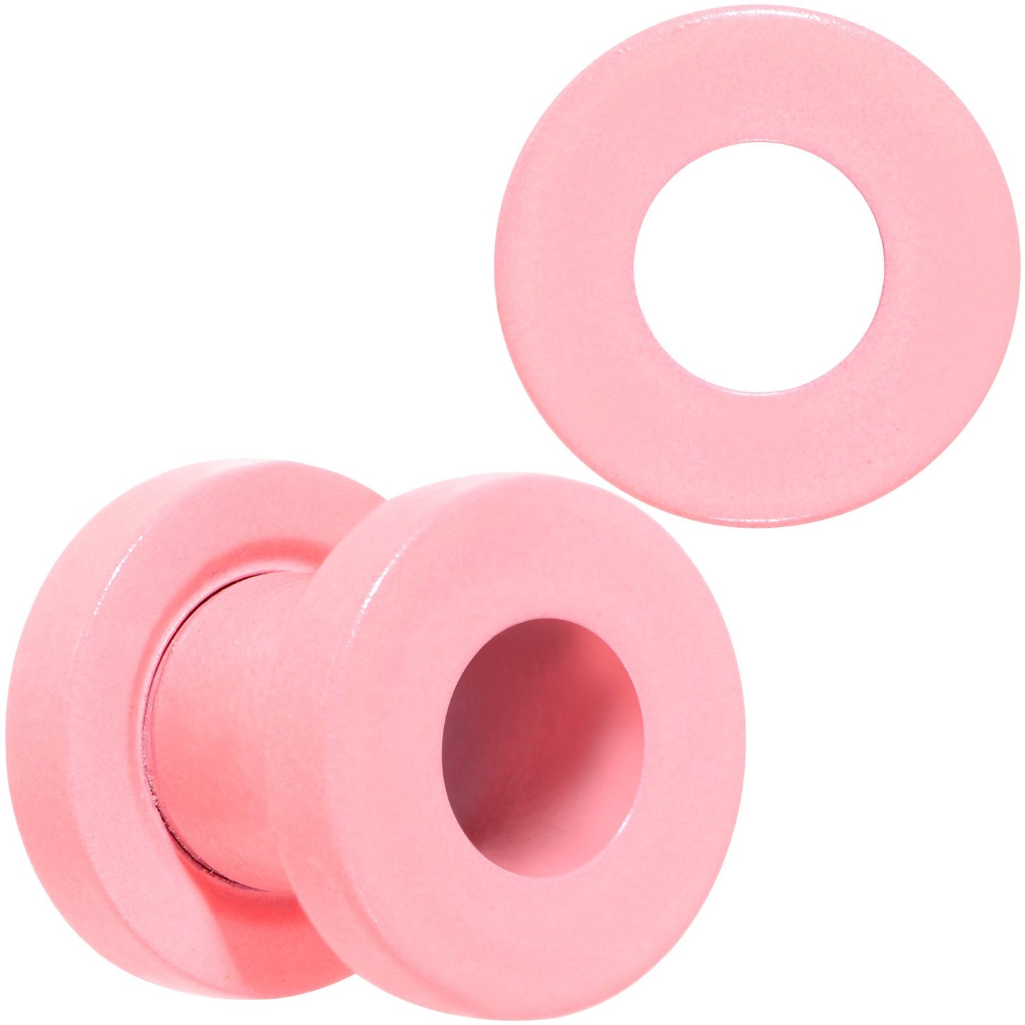 Sweet Pastel Pink Screw Fit Tunnel Plug Set 16G to 19mm