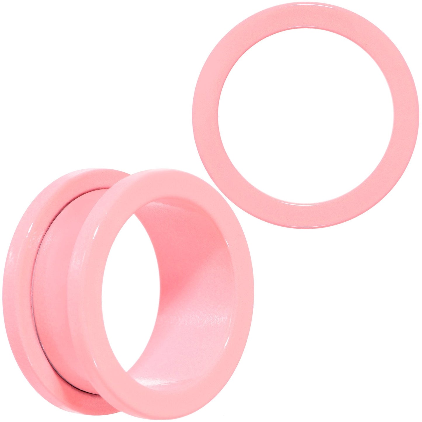 Sweet Pastel Pink Screw Fit Tunnel Plug Set 16G to 19mm
