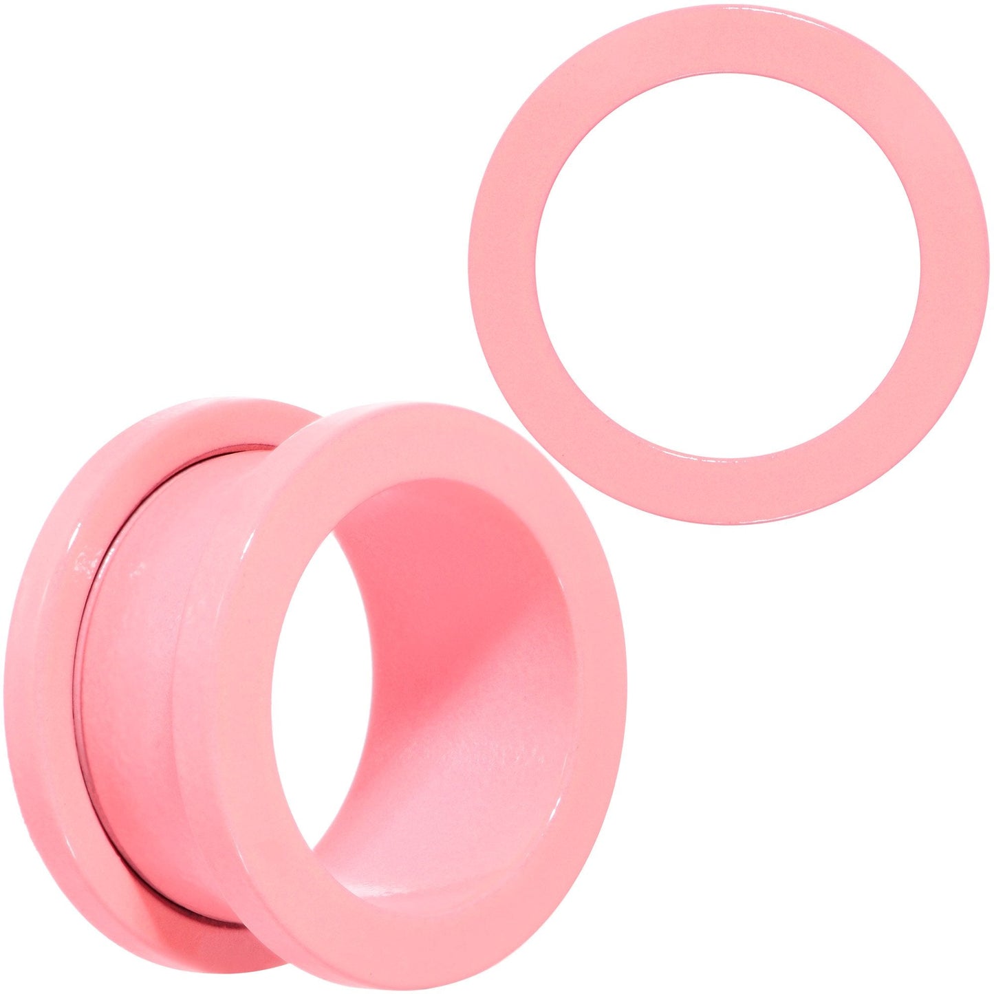 Sweet Pastel Pink Screw Fit Tunnel Plug Set 16G to 19mm