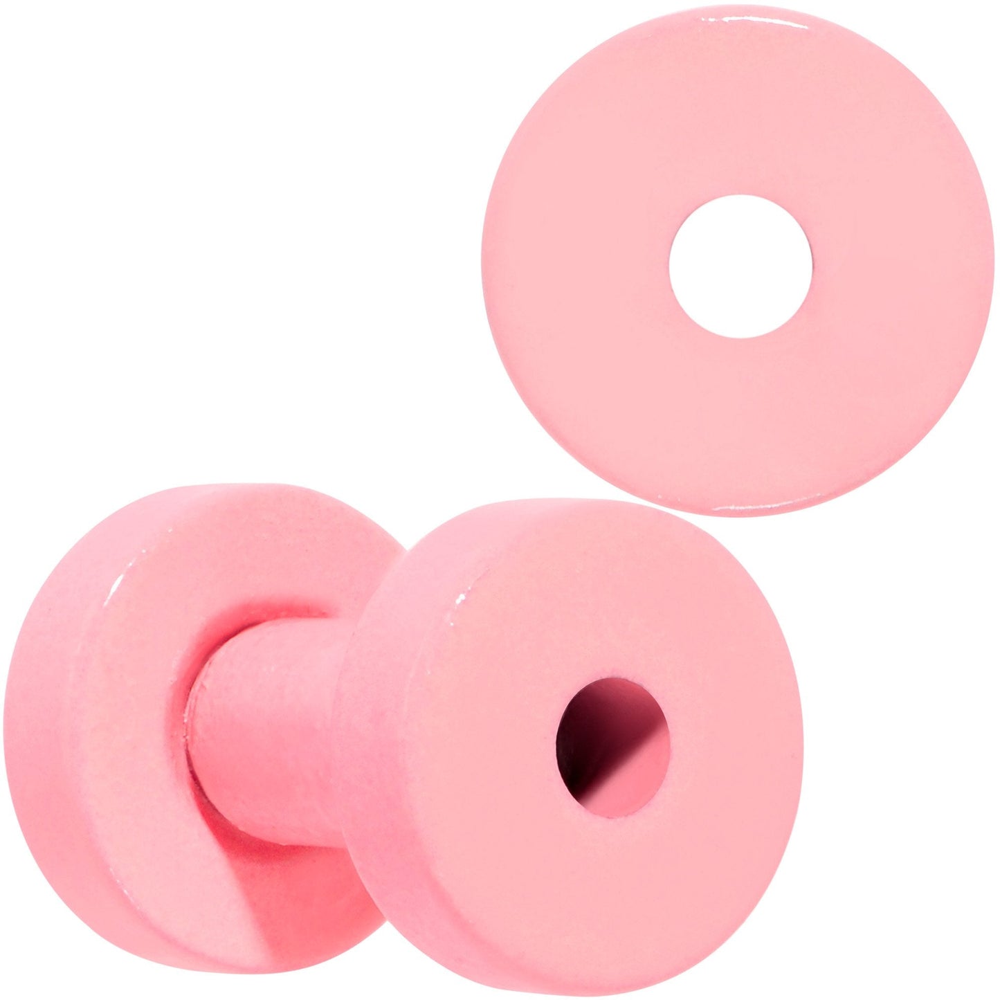 Sweet Pastel Pink Screw Fit Tunnel Plug Set 16G to 19mm