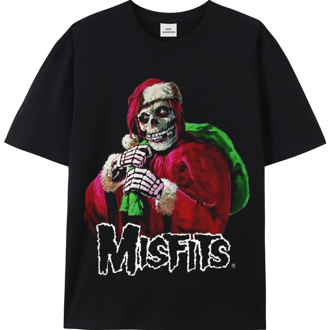 Skeleton Santa Misfits Men's Premium Cotton T-Shirt – Trendy Digital Print Art, Comfortable Casual Wear for Every Season - Premium T-Shirt from Lizard Vigilante - Just $24.99! Shop now at Lizard Vigilante