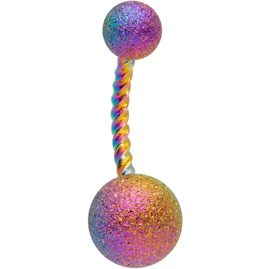 Rainbow Anodized Tastefully Twisted Belly Ring
