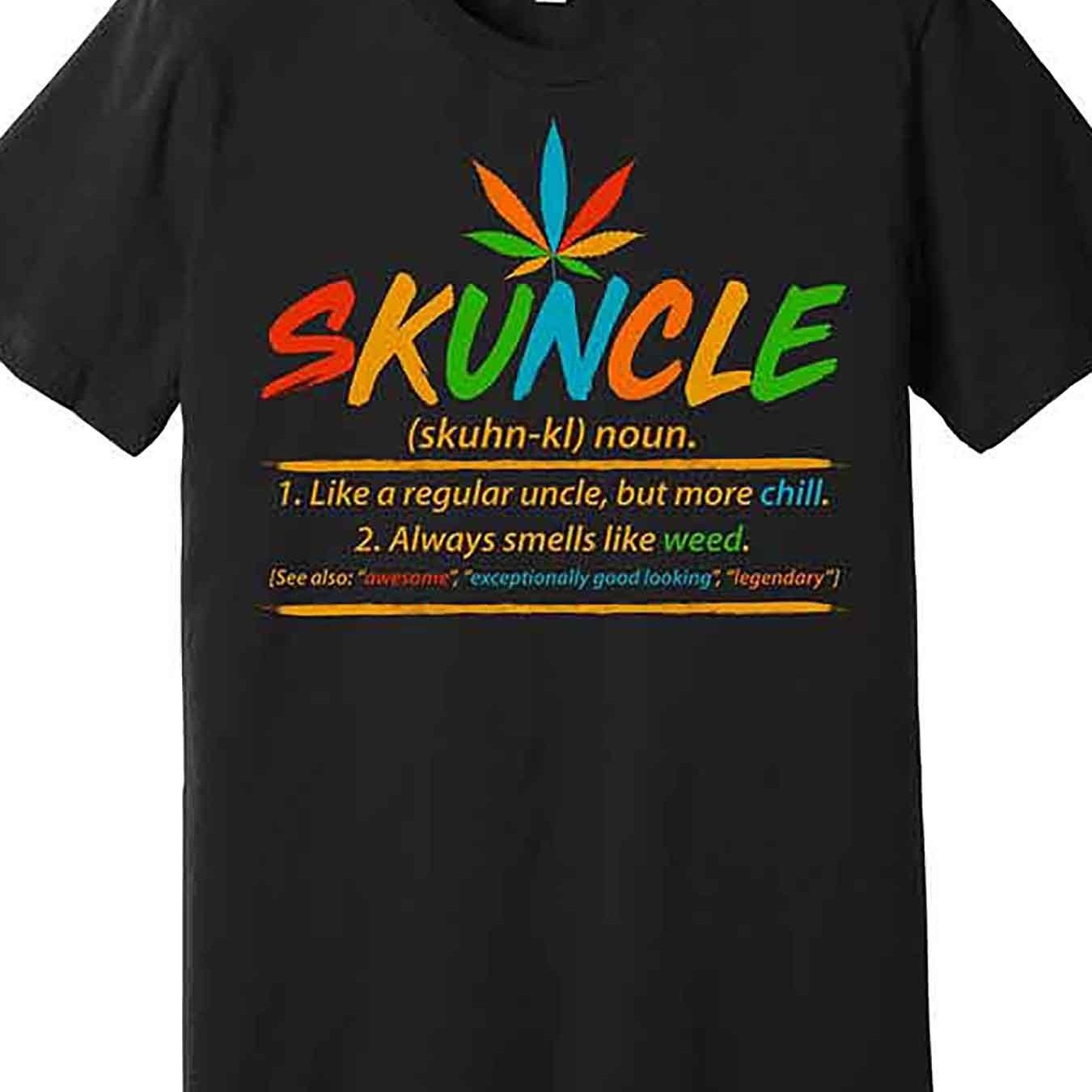 Funny Skuncle is defined as a fun men's short sleeve graphic T-shirt like a regular uncle premium T-shirt - Premium  from Lizard Vigilante - Just $21.99! Shop now at Lizard Vigilante