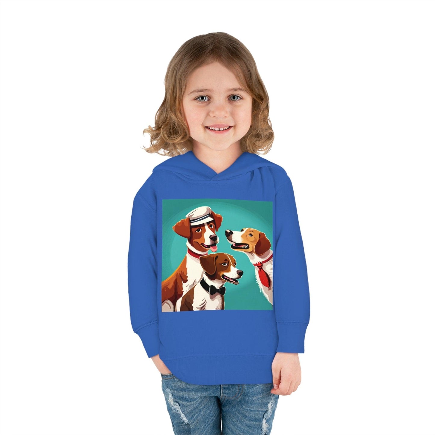 Illustrated Dogs Toddler Pullover Fleece Hoodie - Lizard Vigilante