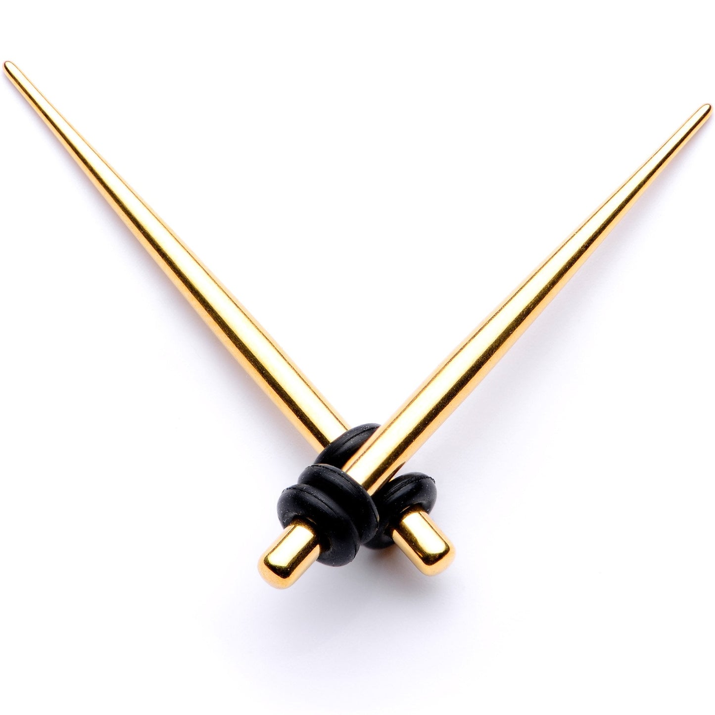 Gold Tone Anodized Straight Taper Set Available in Sizes  12G to 00G