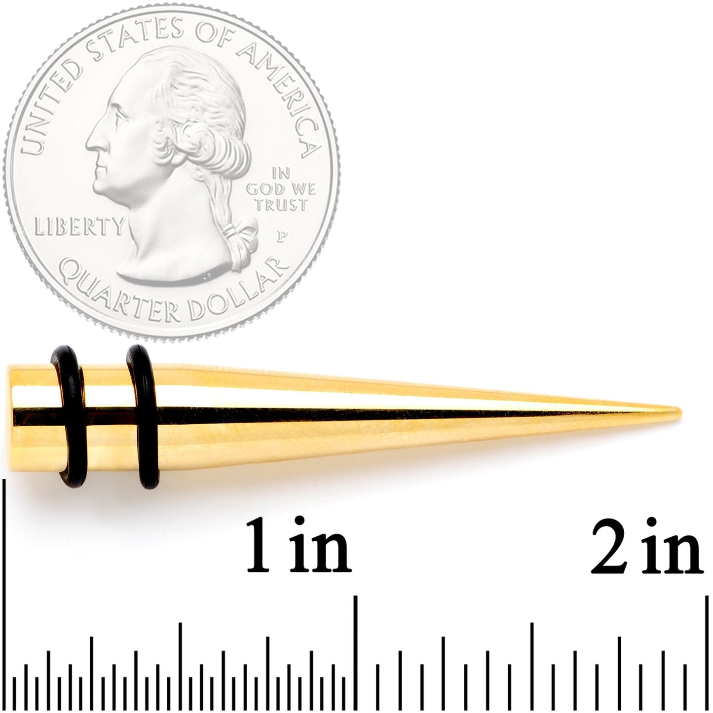 Gold Tone Anodized Straight Taper Set Available in Sizes  12G to 00G